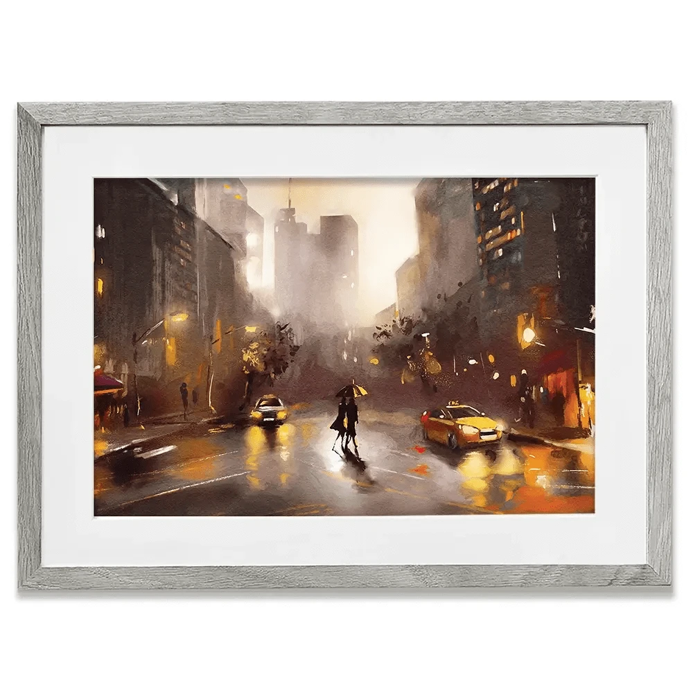 Walking In New York Framed Art Print