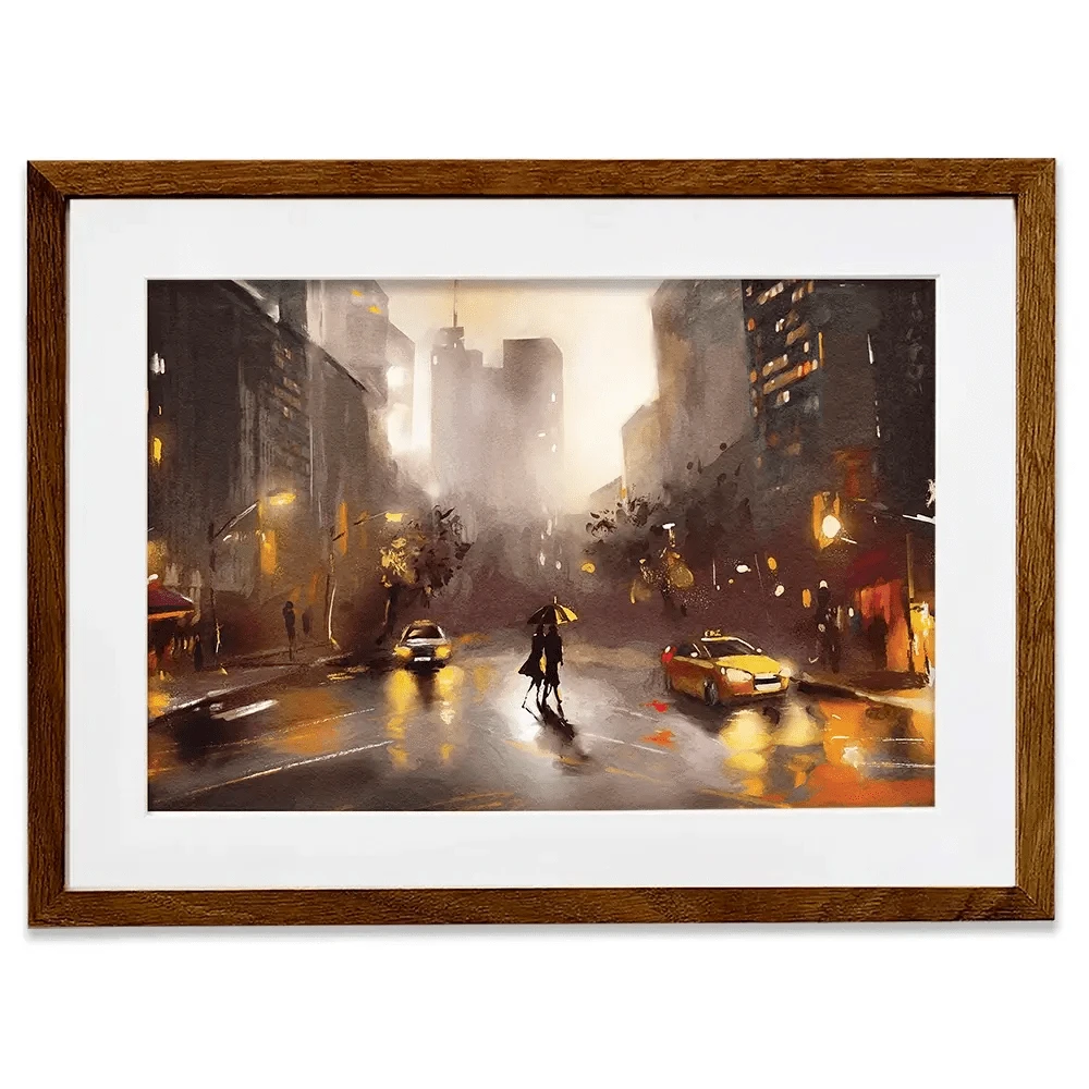 Walking In New York Framed Art Print