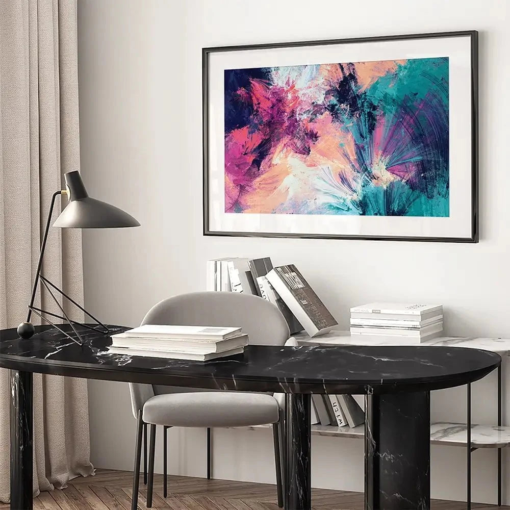 Multicoloured Abstract Framed Art Print