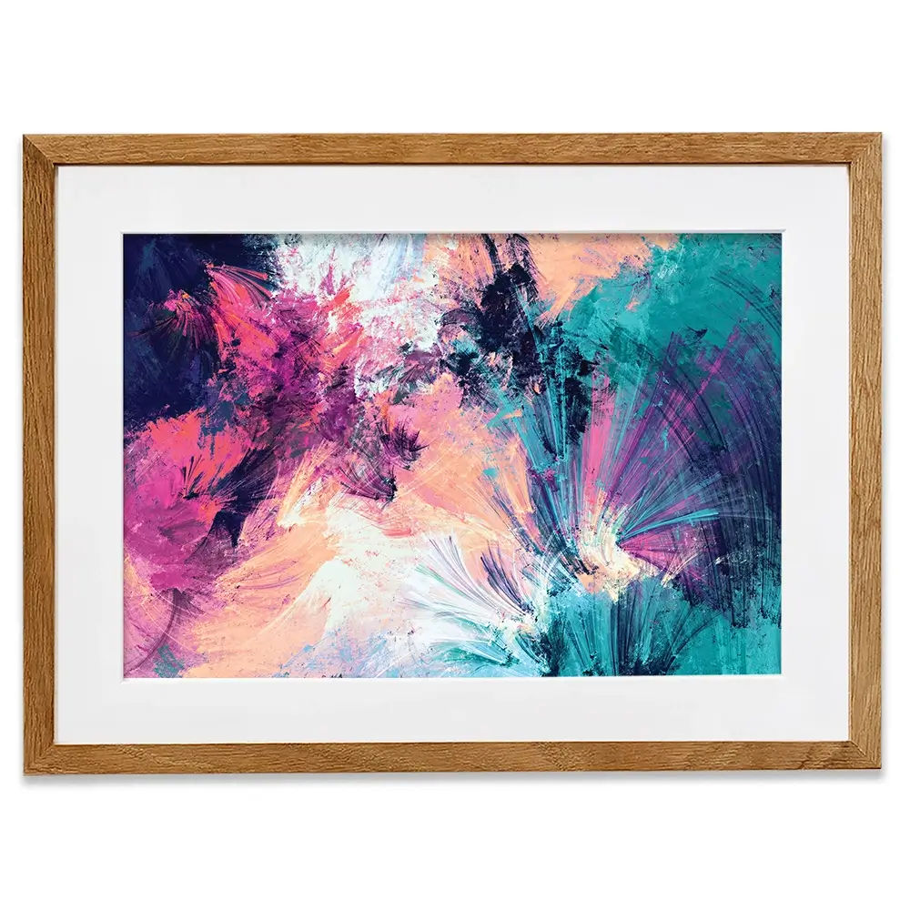 Multicoloured Abstract Framed Art Print