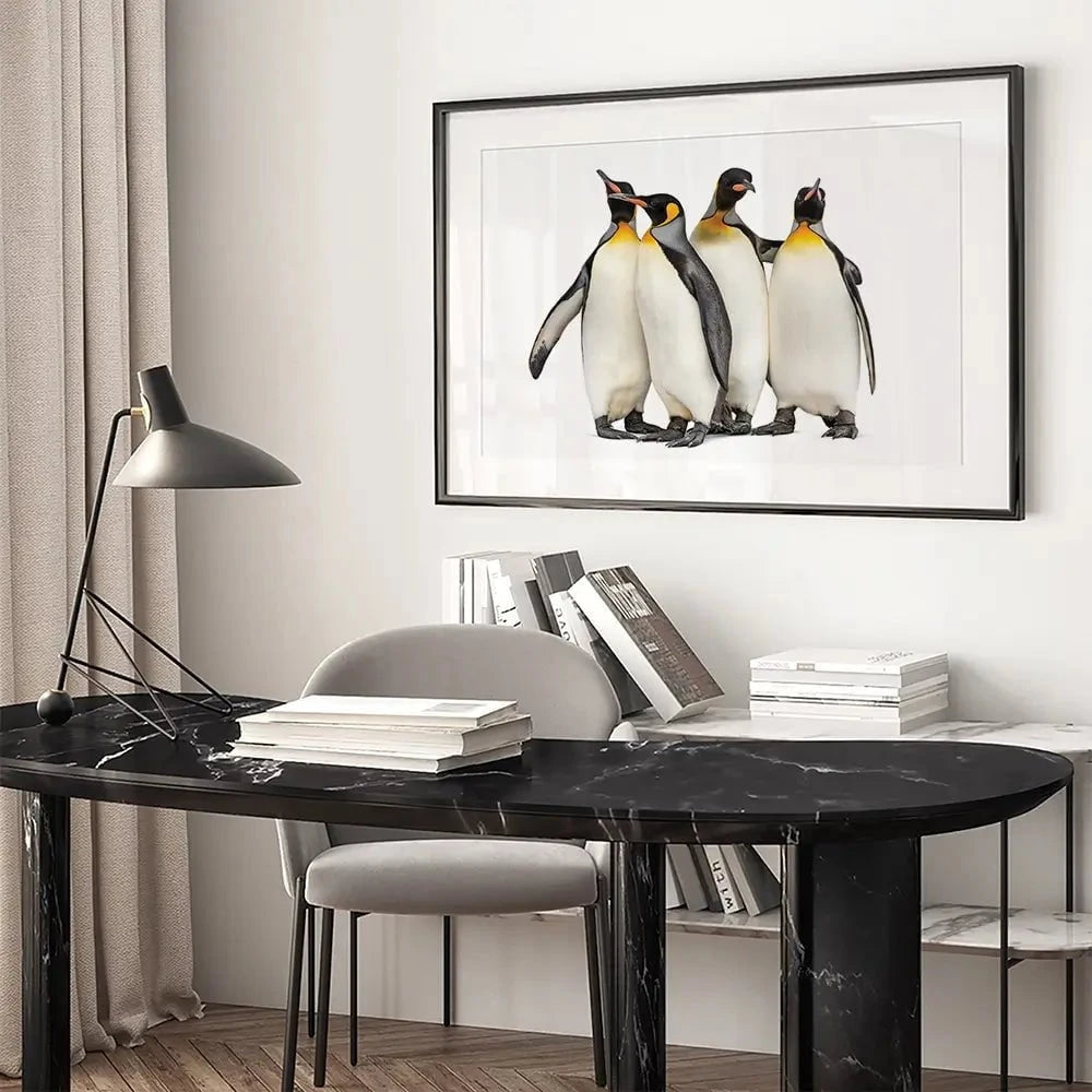 Penguin Gang Framed Art Print