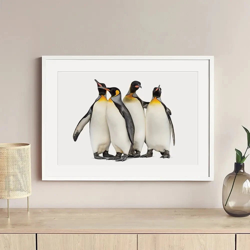 Penguin Gang Framed Art Print