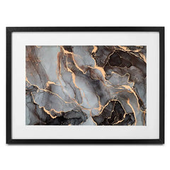Charcoal Marble Framed Art Print