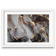 Charcoal Marble Framed Art Print