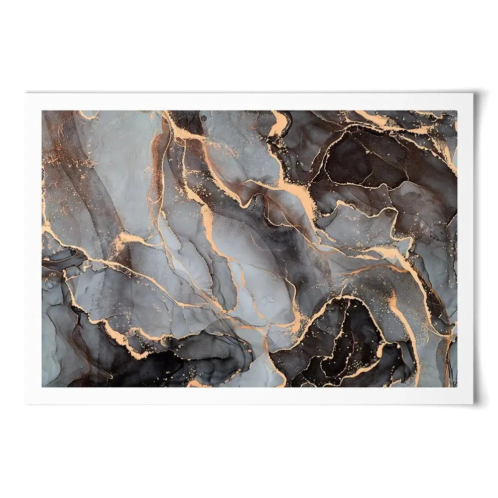 Charcoal Marble Art Print