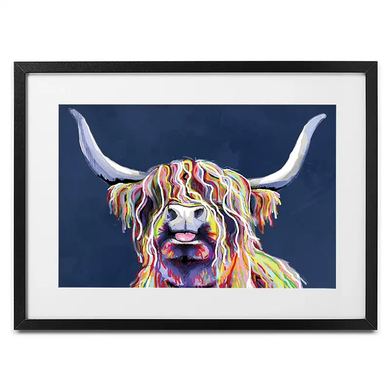 Cheeky Coo In Navy Blue Framed Art Print