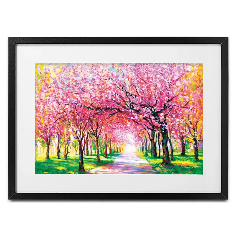 Cherry Blossom Forest Framed Art Print