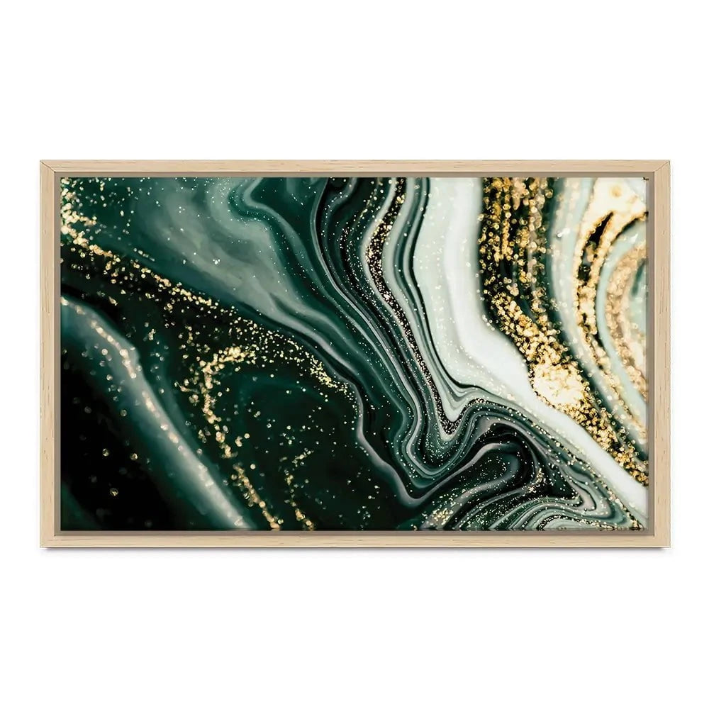 Bottle Green Marble Canvas Print