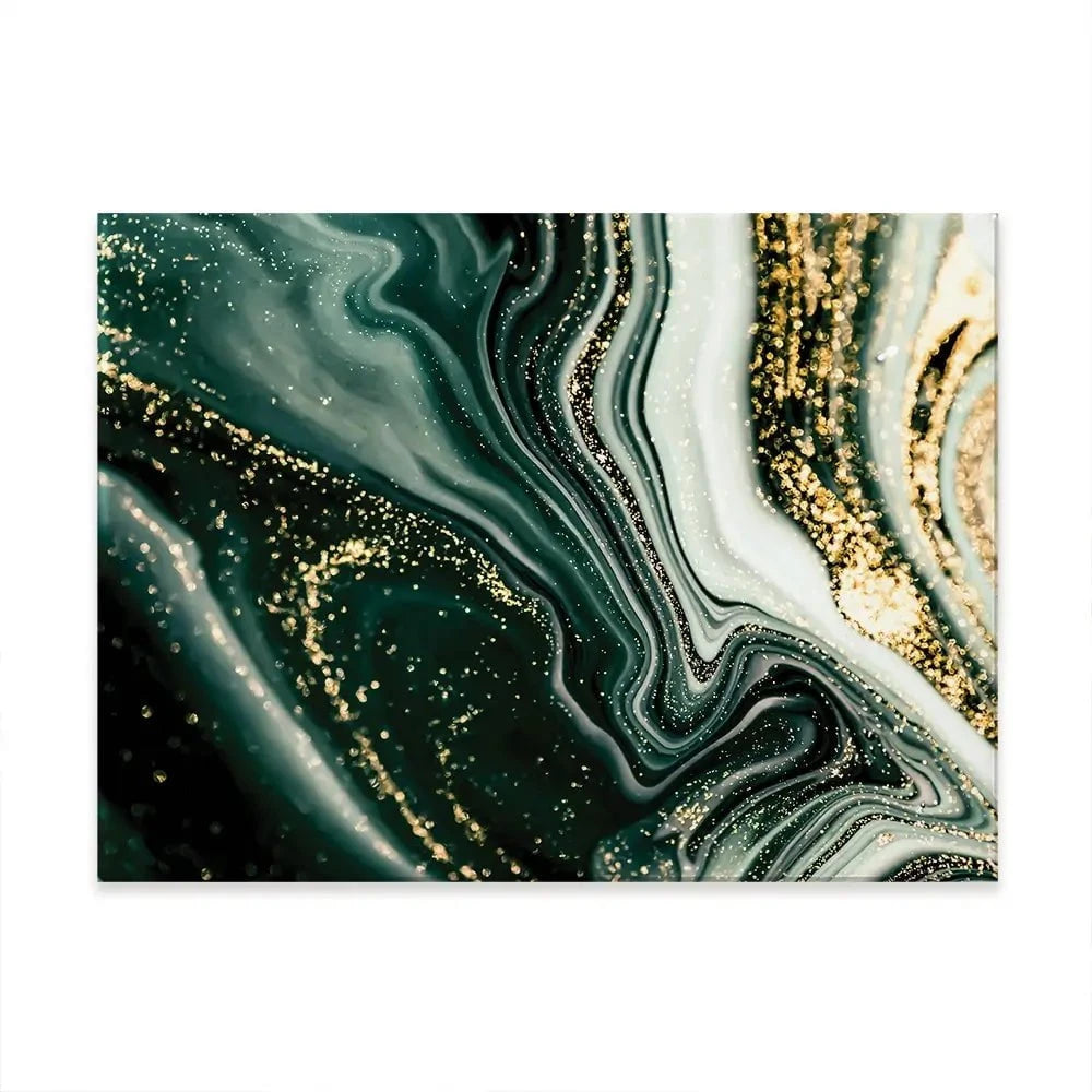 Bottle Green Marble Canvas Print