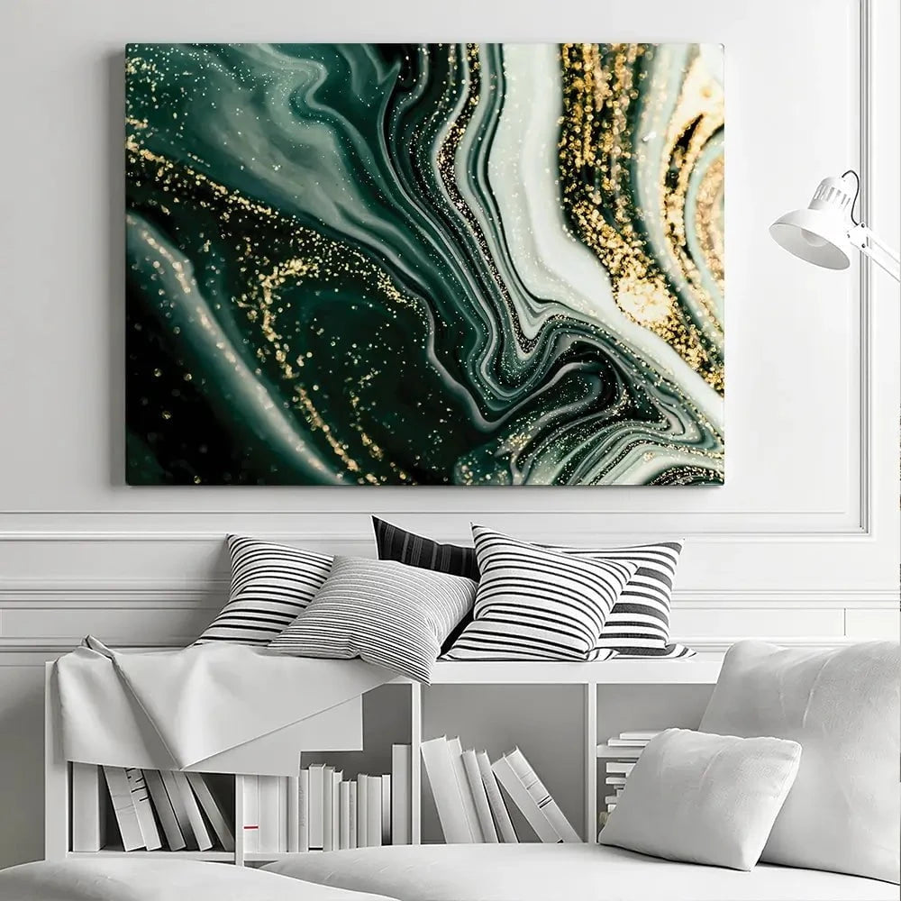 Bottle Green Marble Canvas Print