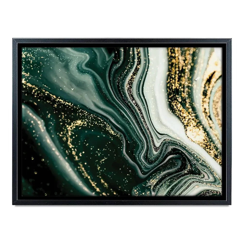 Bottle Green Marble Canvas Print
