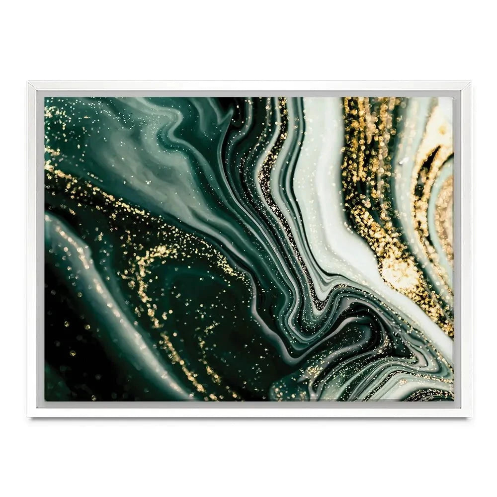 Bottle Green Marble Canvas Print