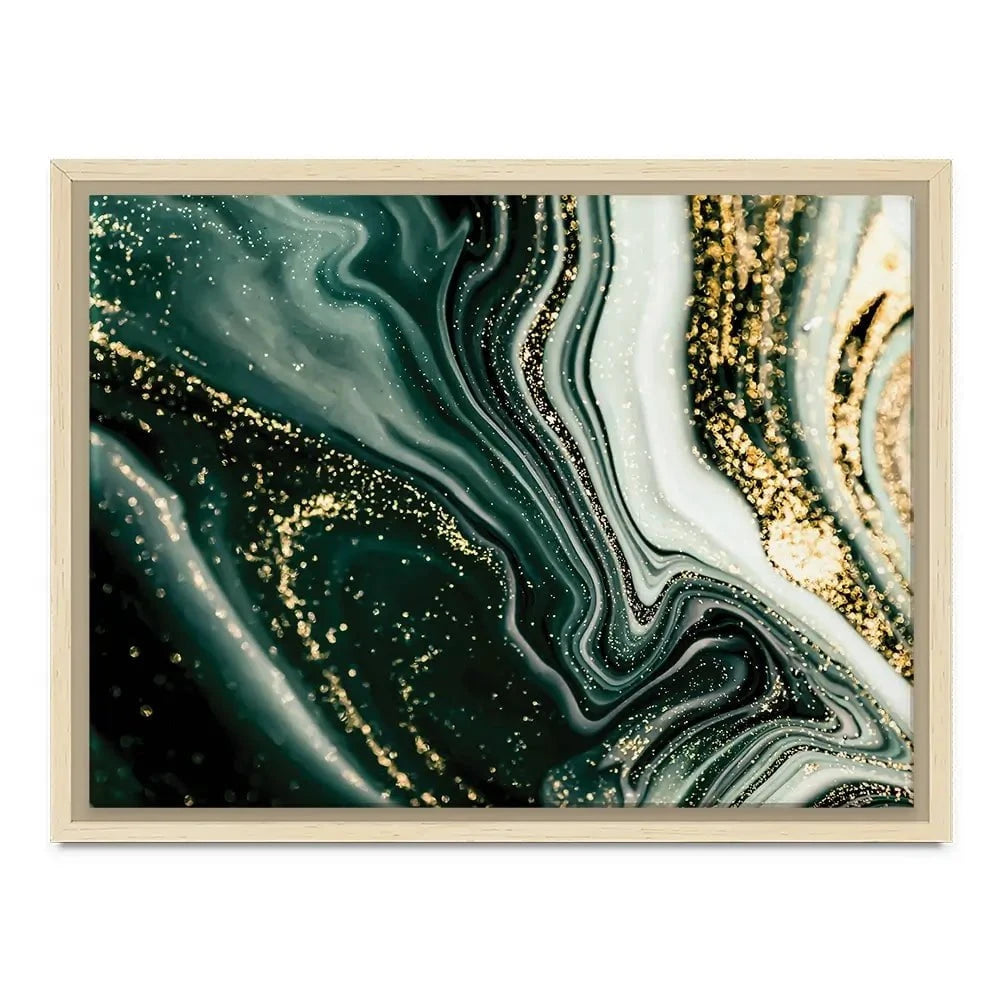 Bottle Green Marble Canvas Print
