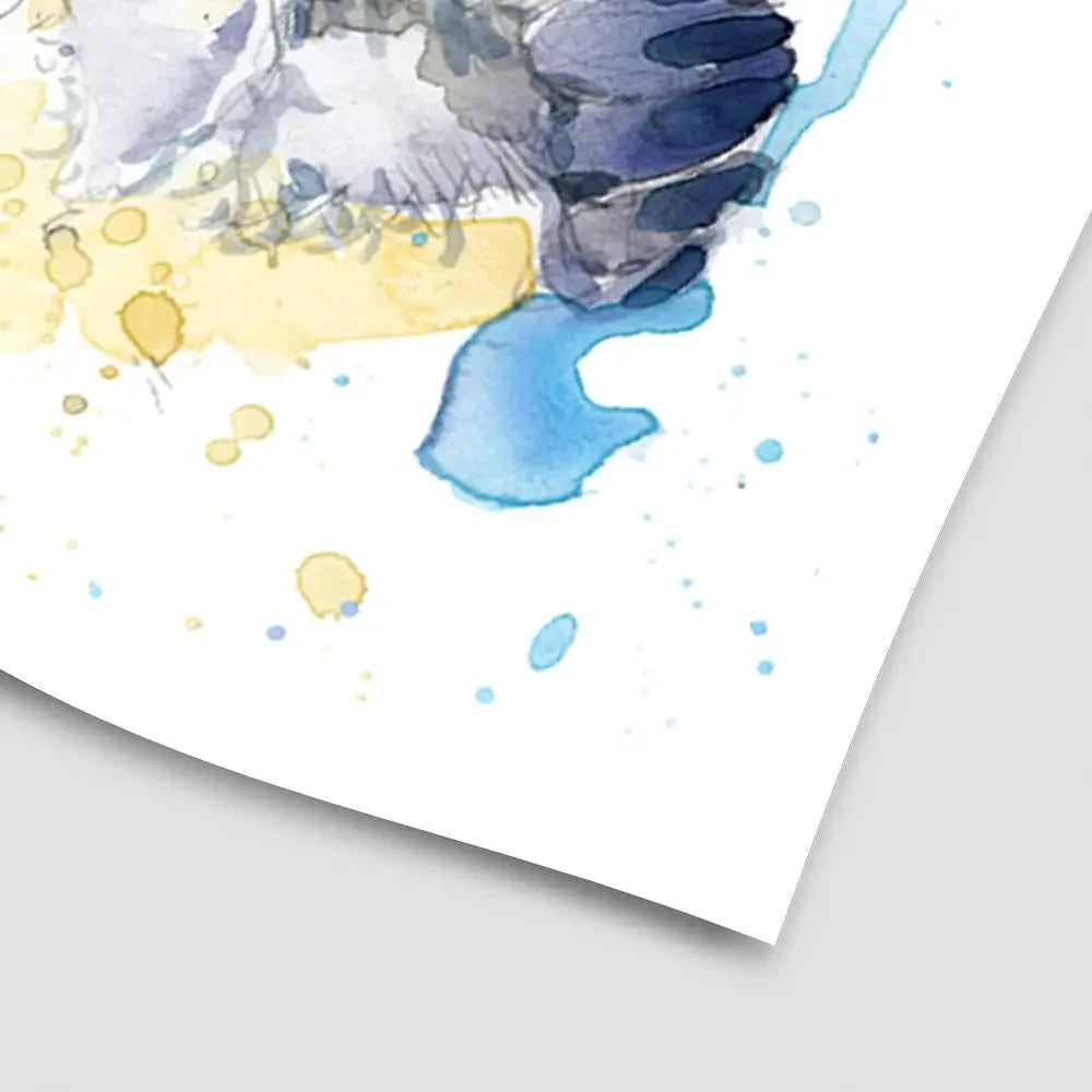 Penguin Paint Splash Art Print