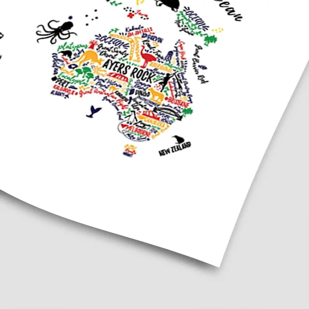 Cities World Map Art Print