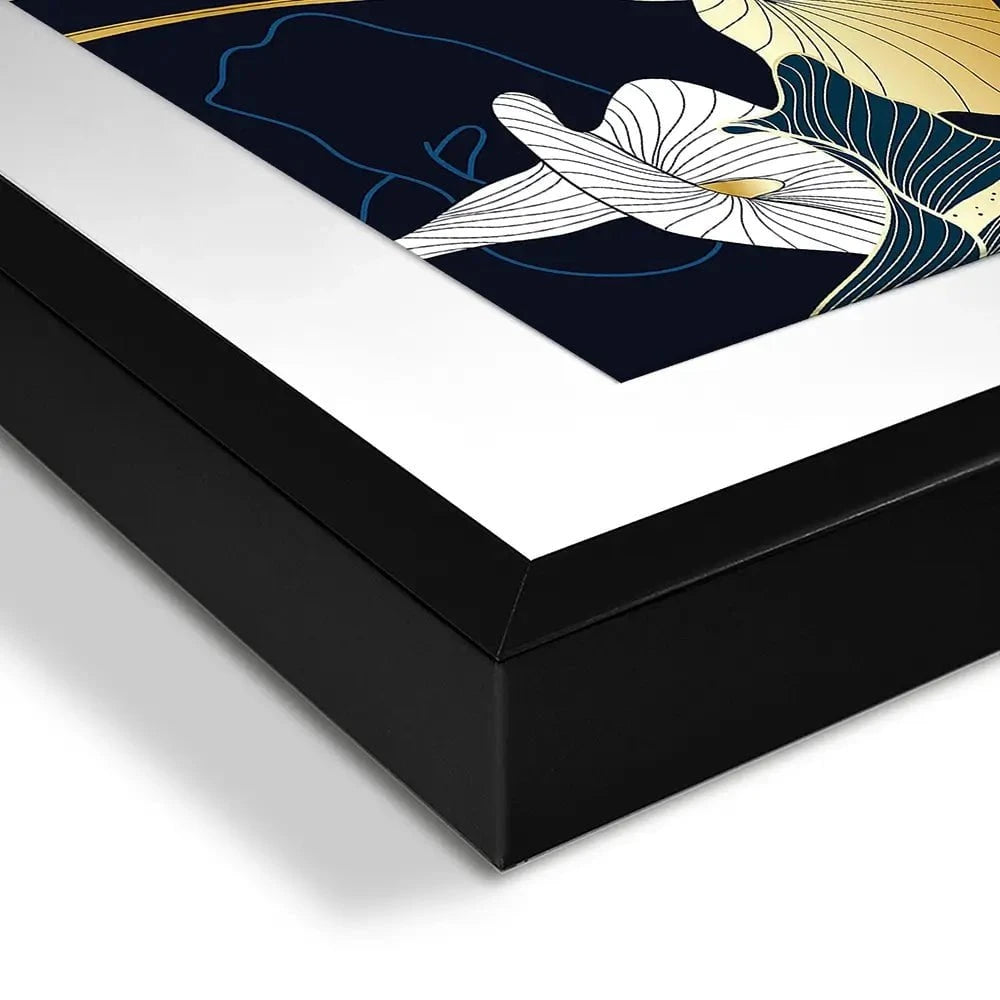 Navy Calla Lily Framed Art Print