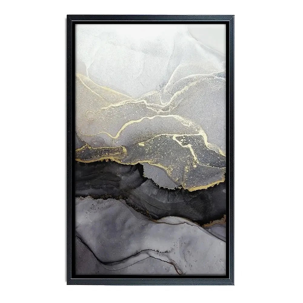 Charcoal Marble Abstract Canvas Print