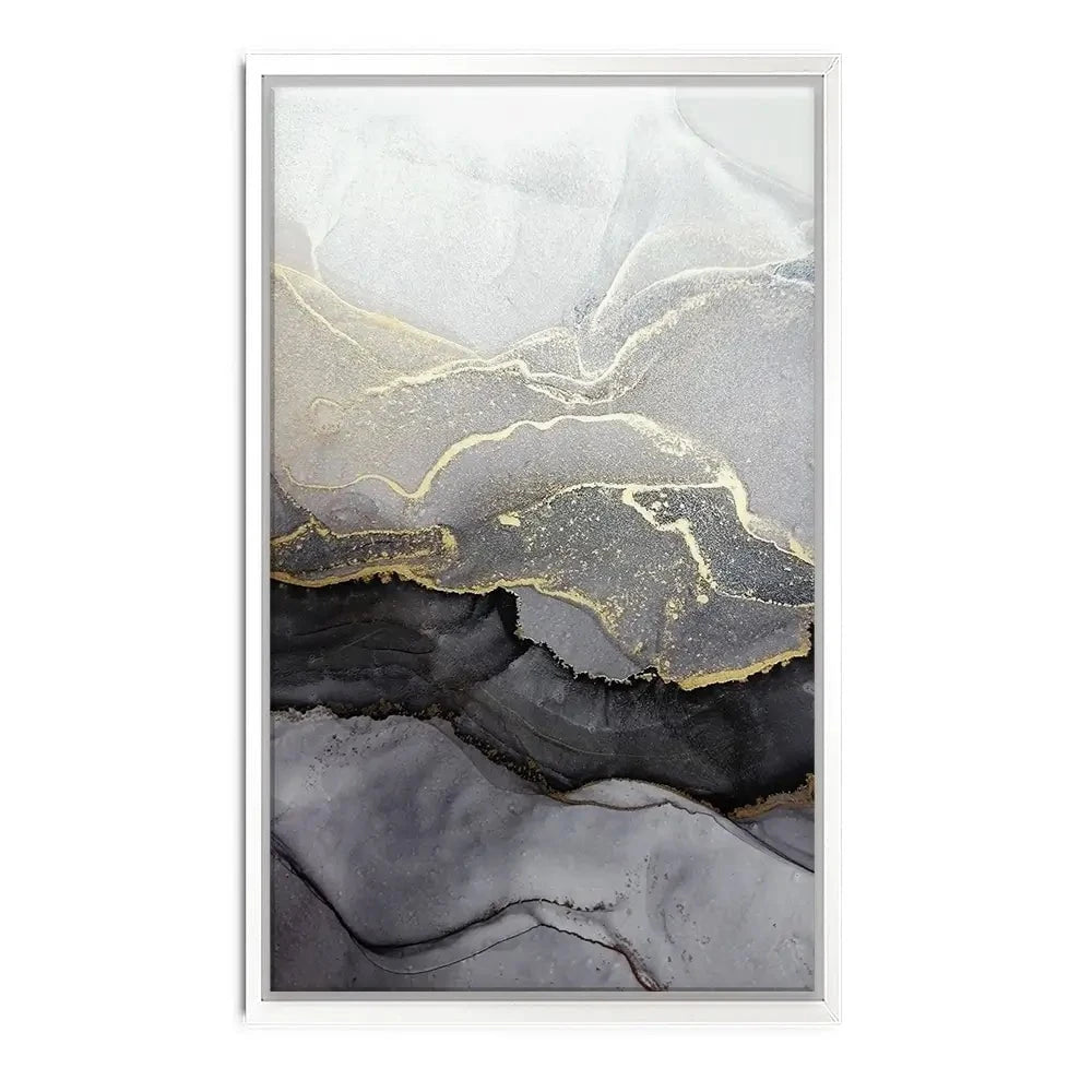 Charcoal Marble Abstract Canvas Print