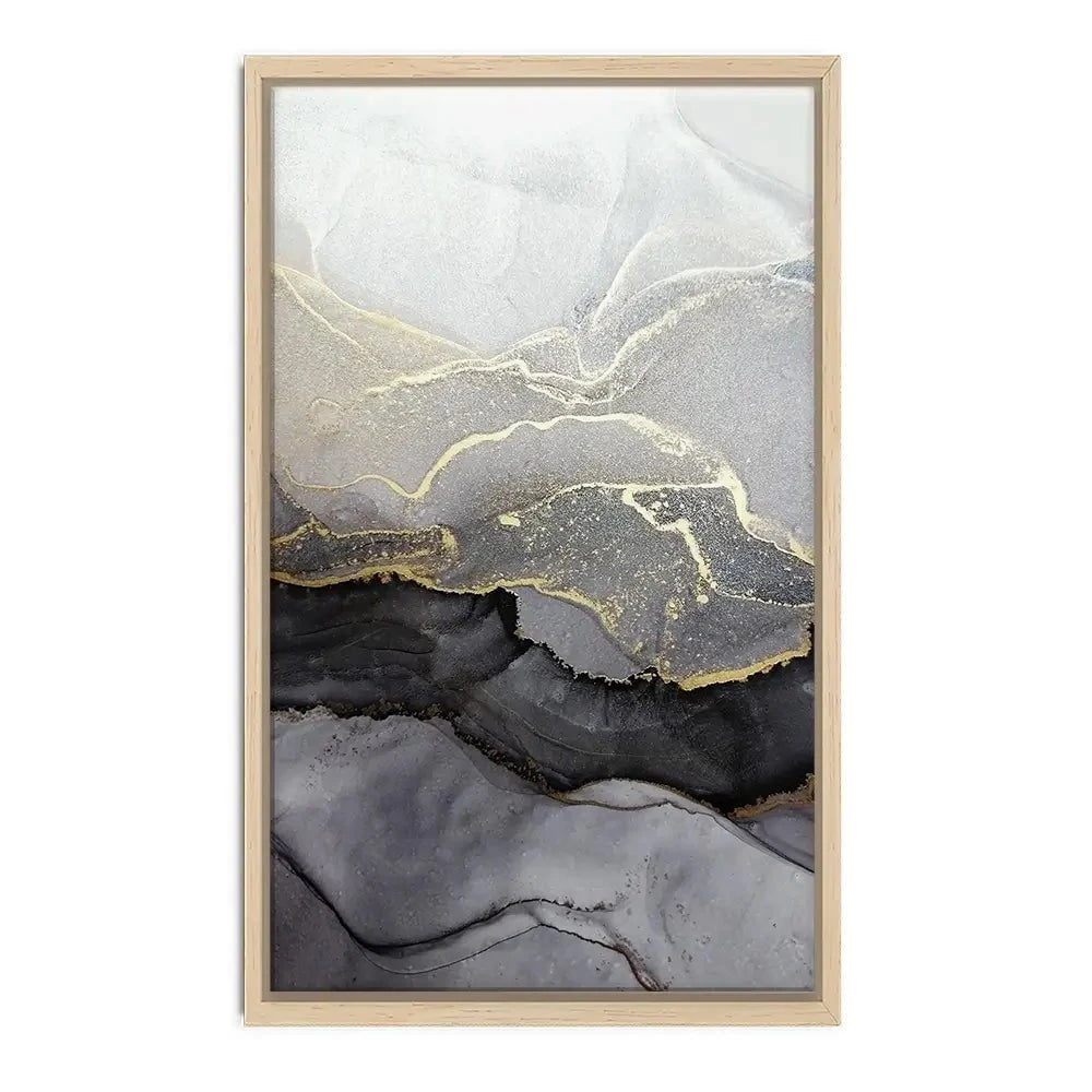 Charcoal Marble Abstract Canvas Print
