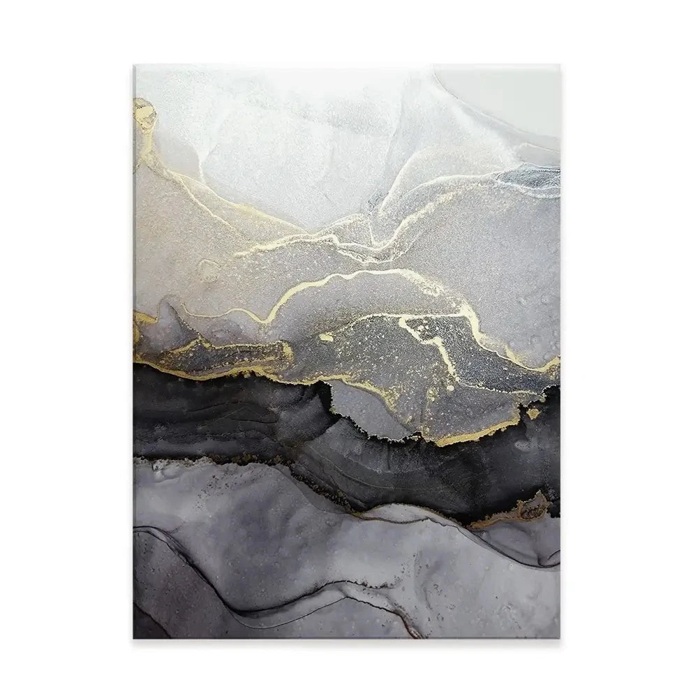 Charcoal Marble Abstract Canvas Print