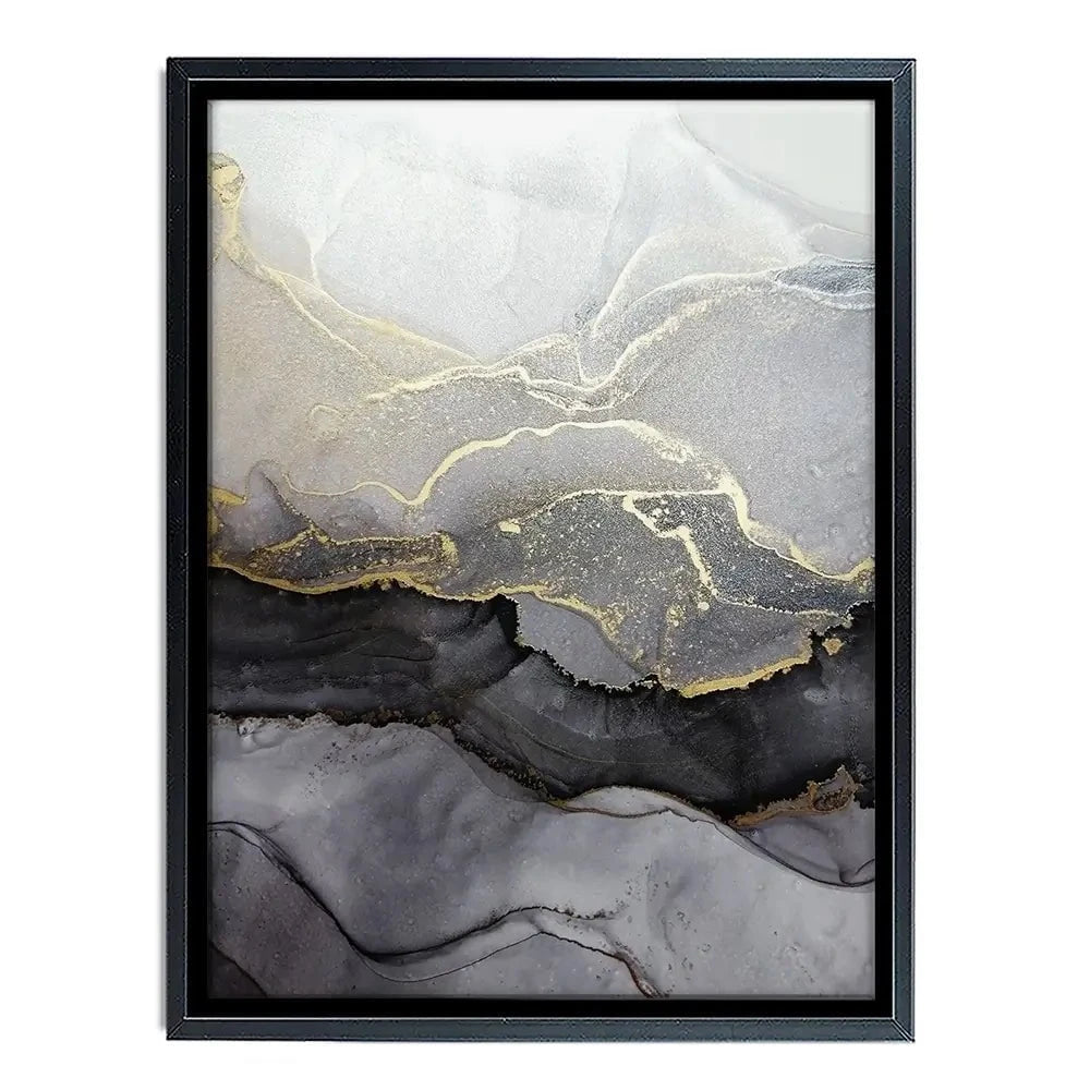 Charcoal Marble Abstract Canvas Print