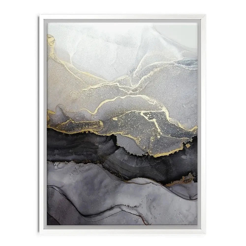Charcoal Marble Abstract Canvas Print