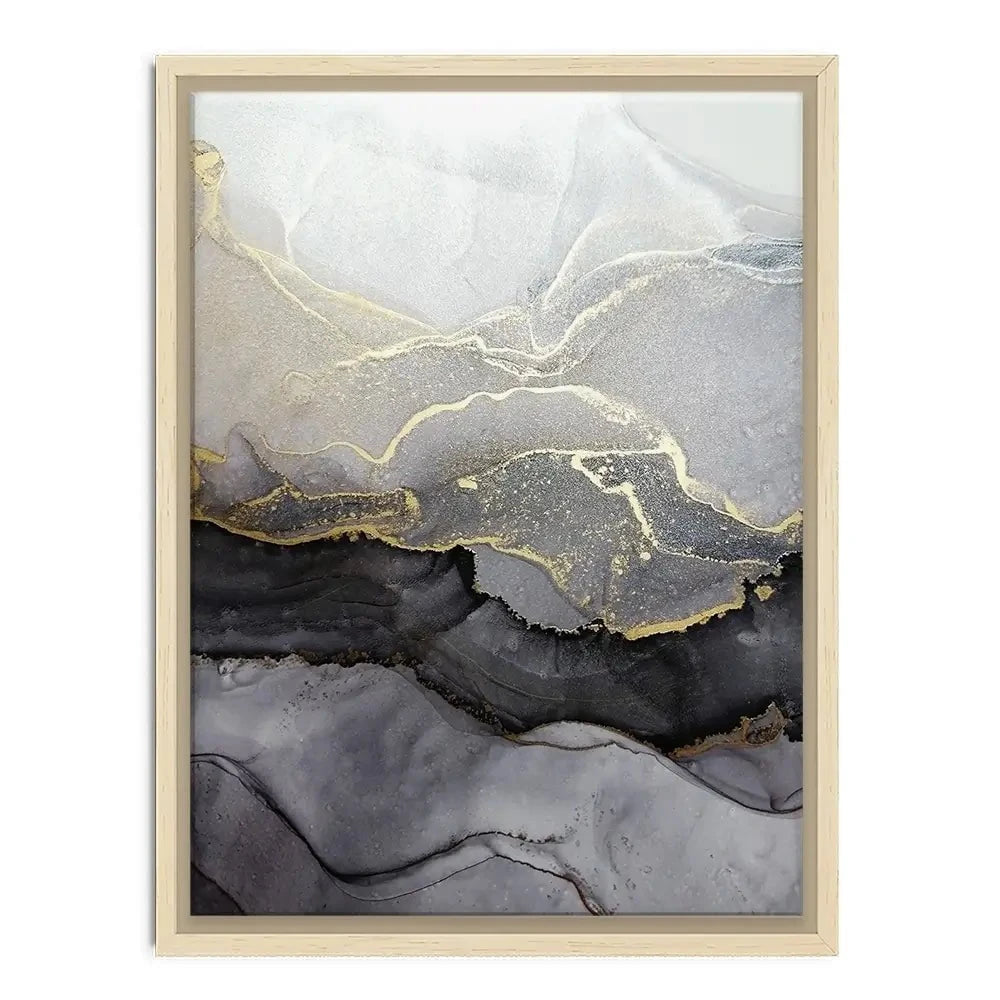 Charcoal Marble Abstract Canvas Print