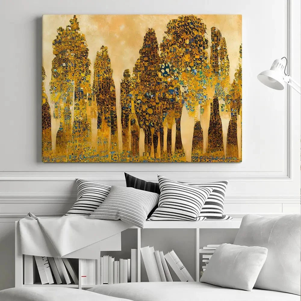 Klimt Style Trees Canvas Print