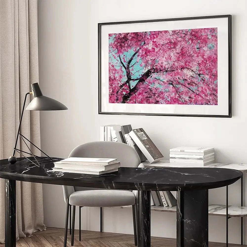 Bright Cherry Blossom Framed Art Print