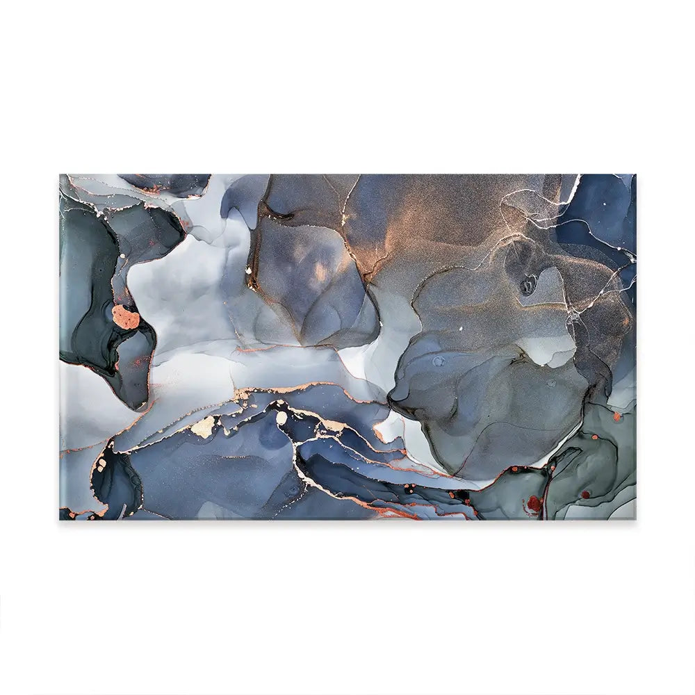 Grey And Blue Marble Oversized Canvas Print