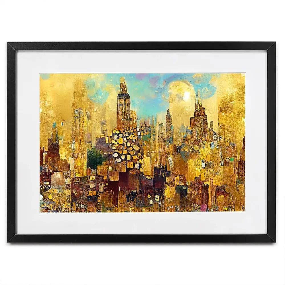 Klimt Style City Framed Art Print