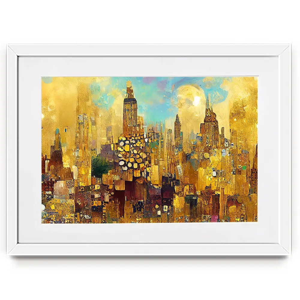 Klimt Style City Framed Art Print