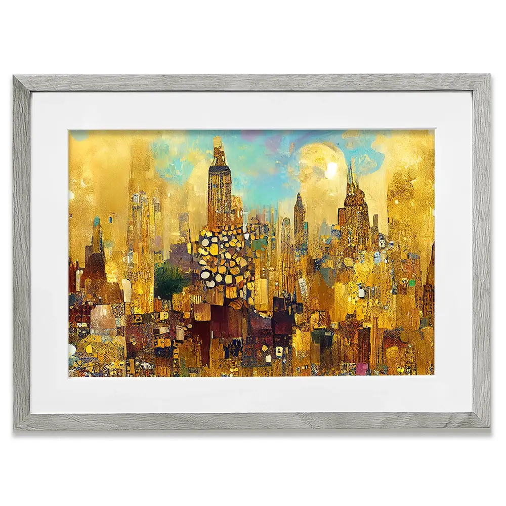 Klimt Style City Framed Art Print
