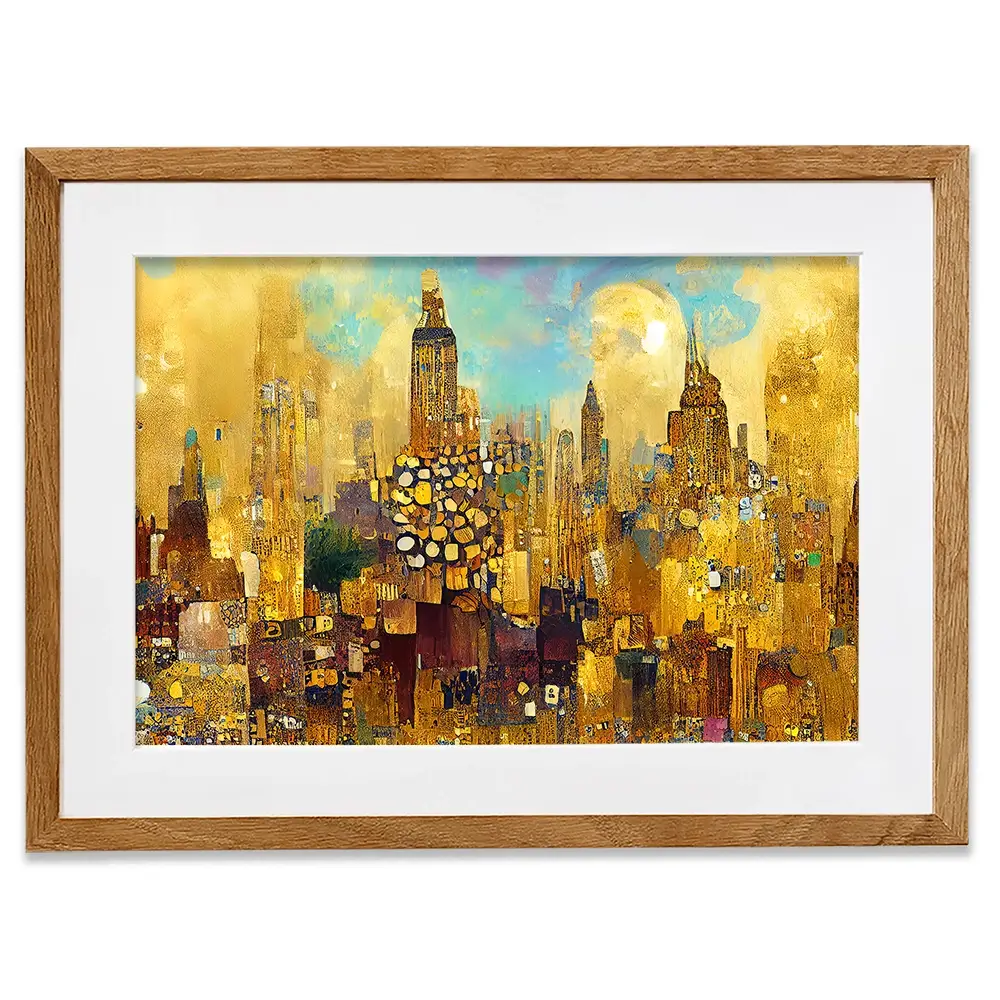 Klimt Style City Framed Art Print