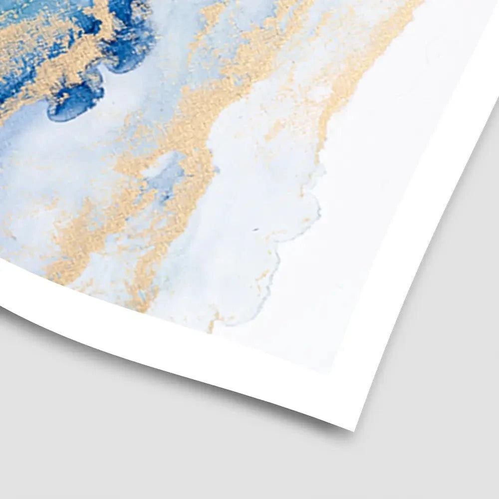 Blue Ombre Marble Art Print