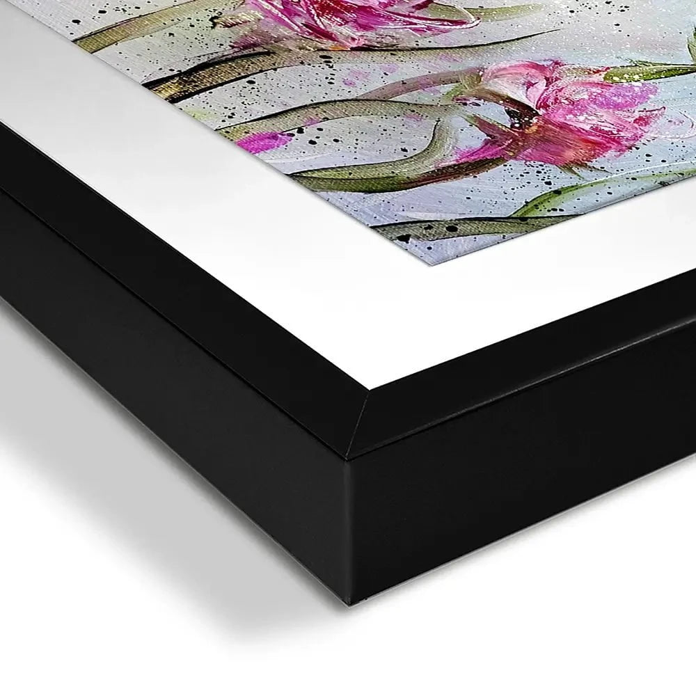 Pink Flower Splash Framed Art Print