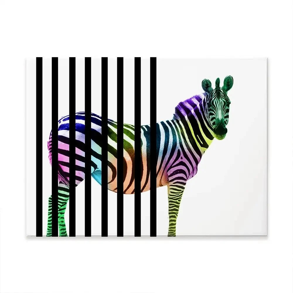 Zebra Behind Bars Canvas Print