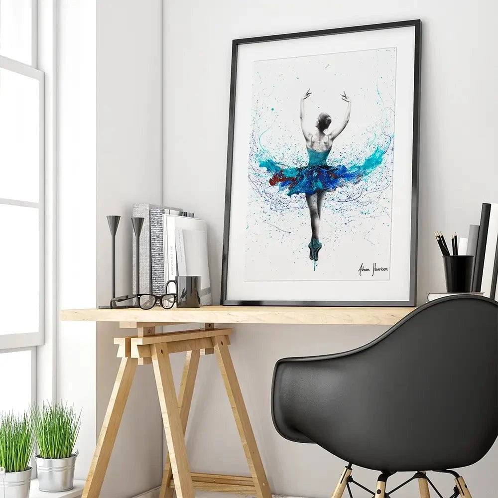 Floating Lake Ballet Framed Art Print