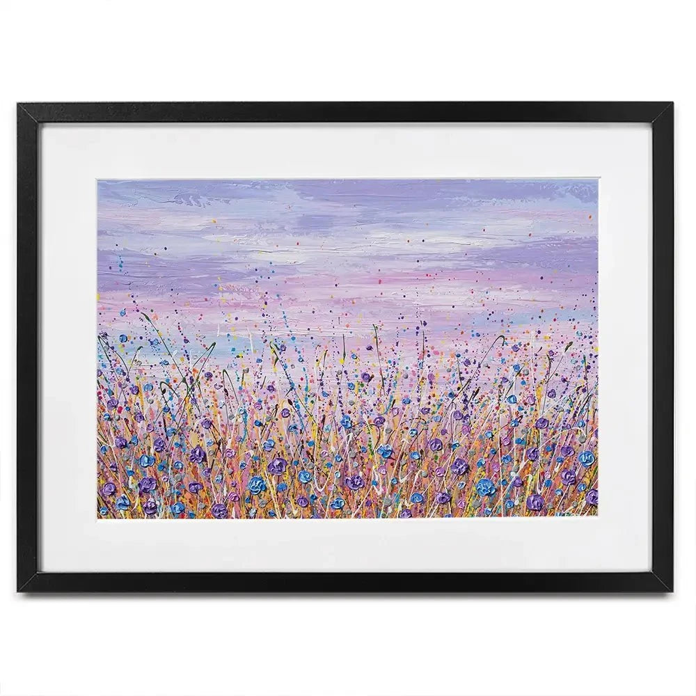 Purple Flower Field Framed Art Print