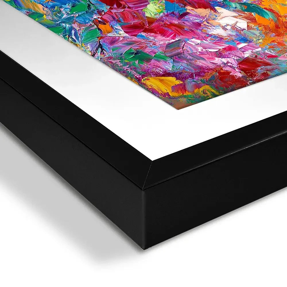 Colourful Abstract Floral Framed Art Print