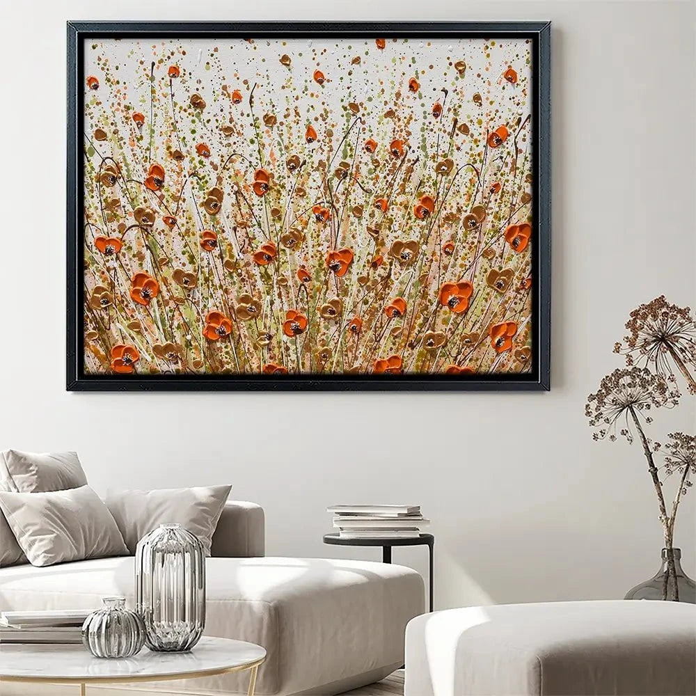 Golden Flowers Canvas Print