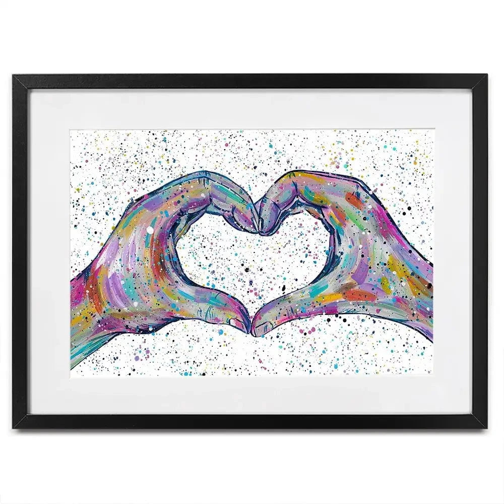 Love Heart Hands Framed Art Print