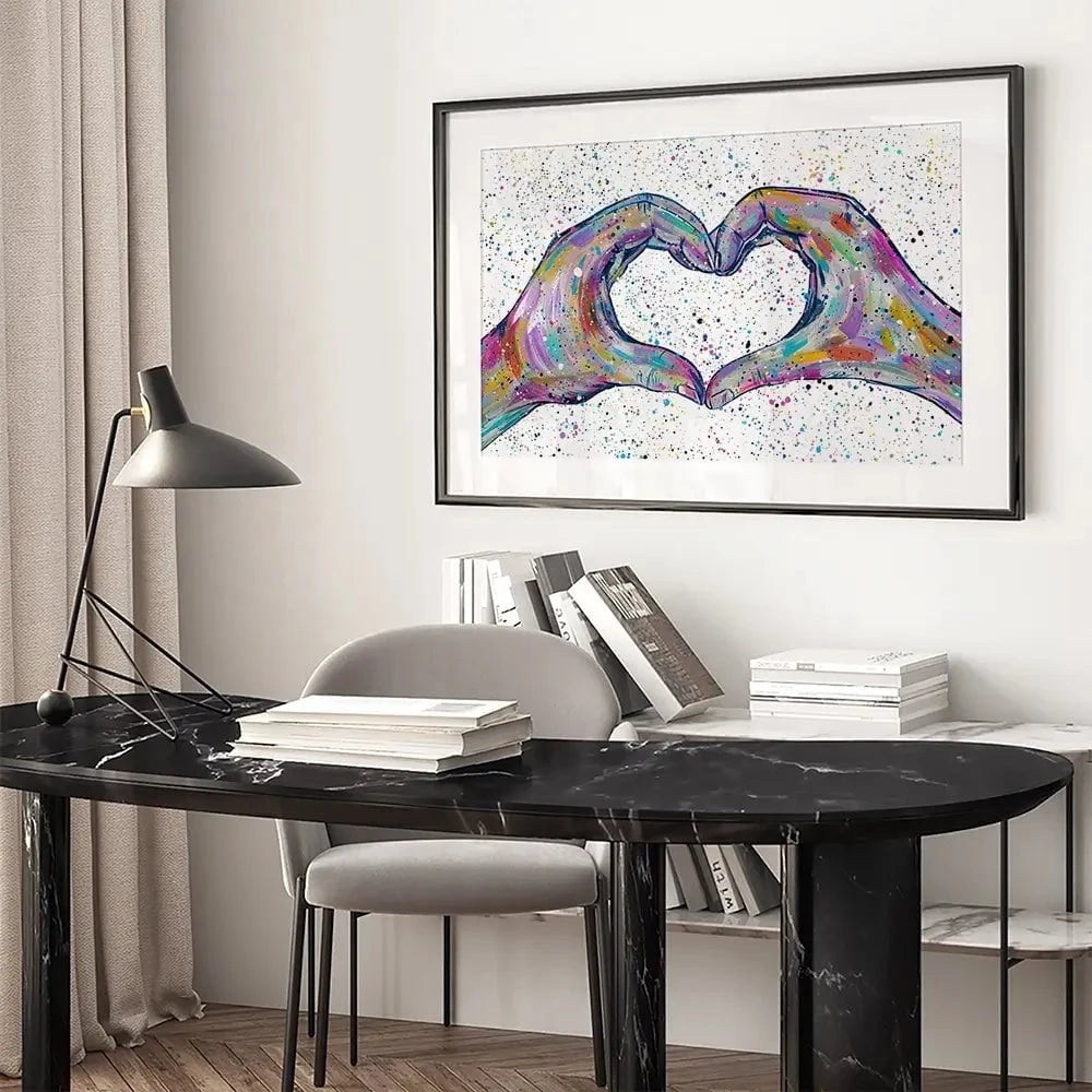 Love Heart Hands Framed Art Print