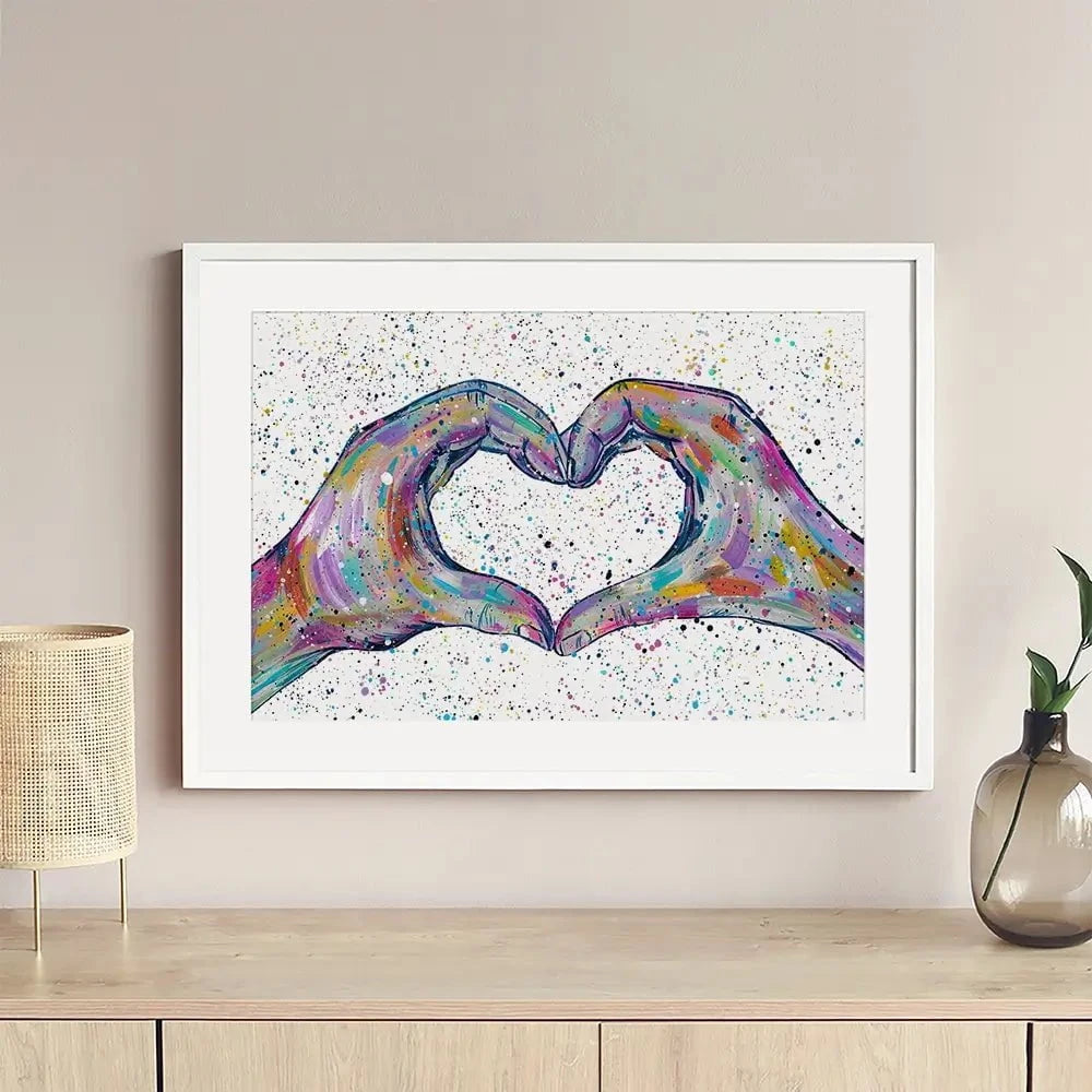 Love Heart Hands Framed Art Print