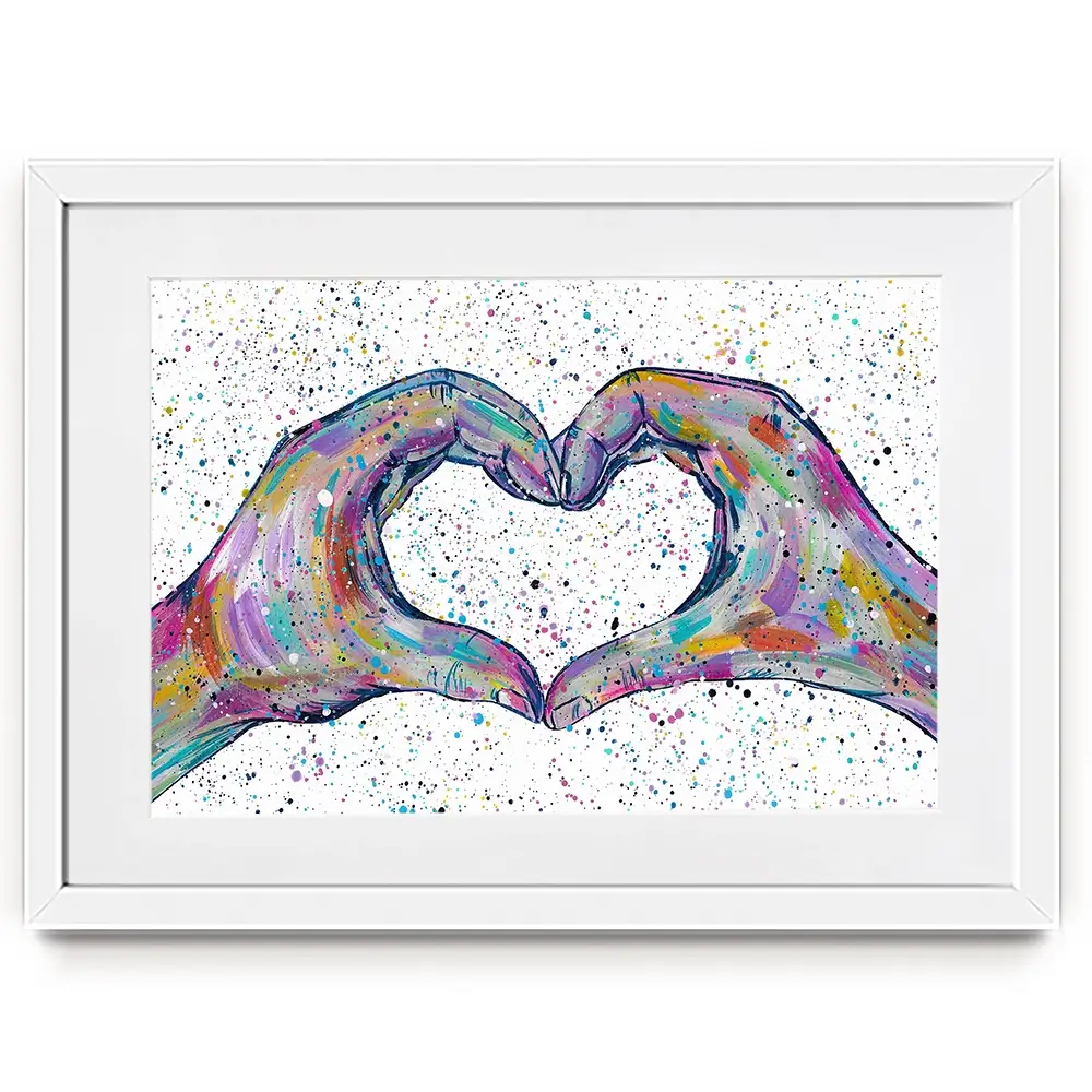 Love Heart Hands Framed Art Print