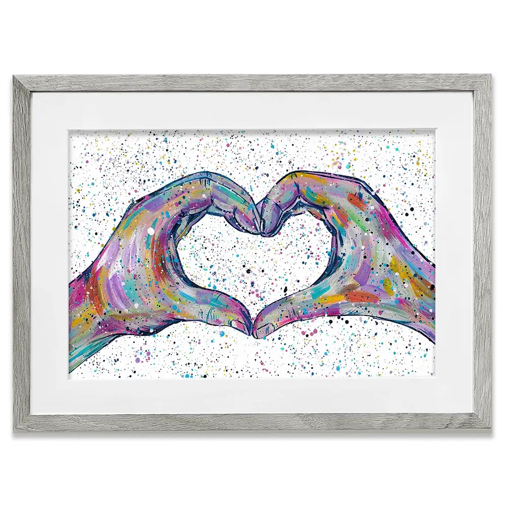 Love Heart Hands Framed Art Print