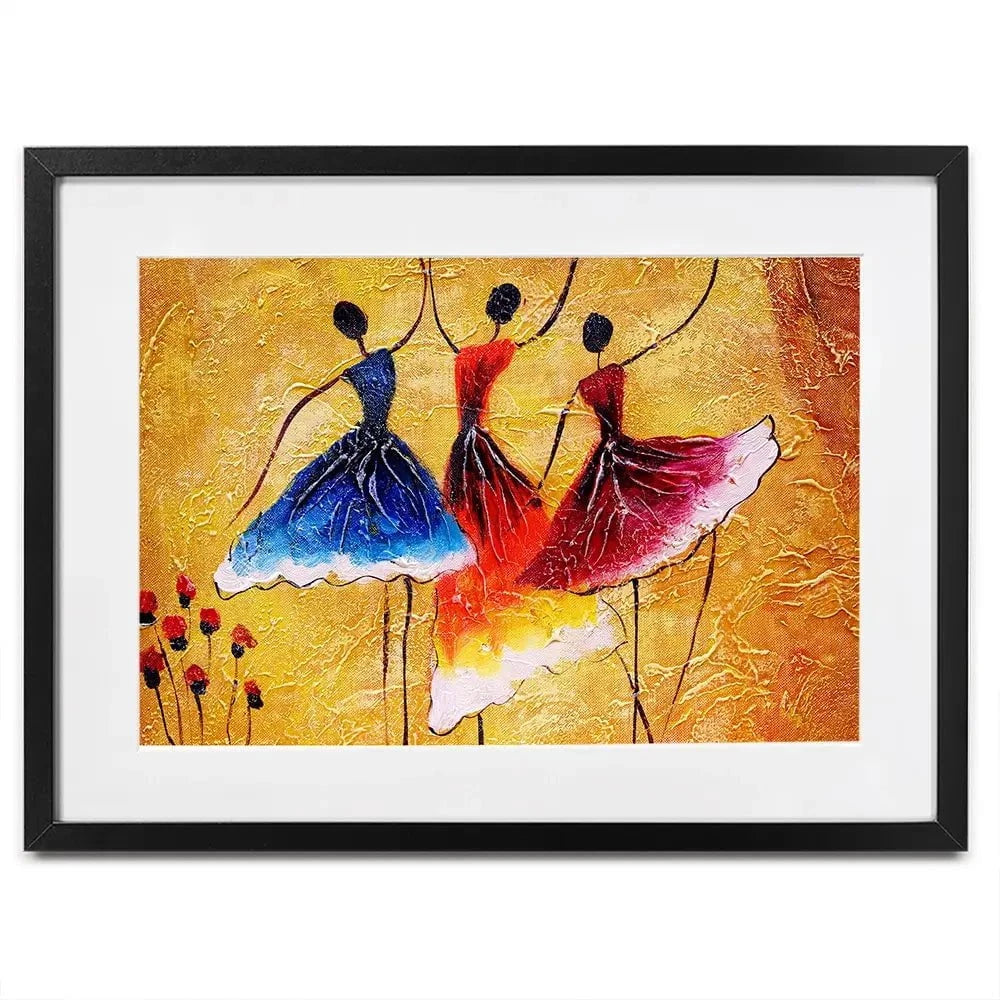Three Dancing Ladies Framed Art Print