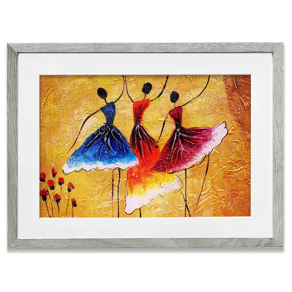 Three Dancing Ladies Framed Art Print