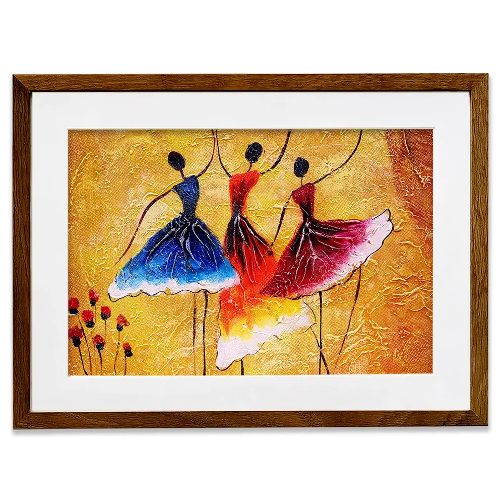 Three Dancing Ladies Framed Art Print