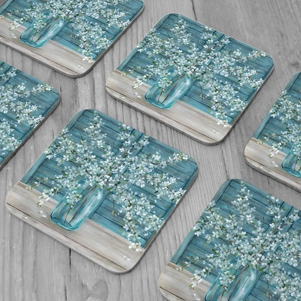 Shuttered Blossoms Coaster Set